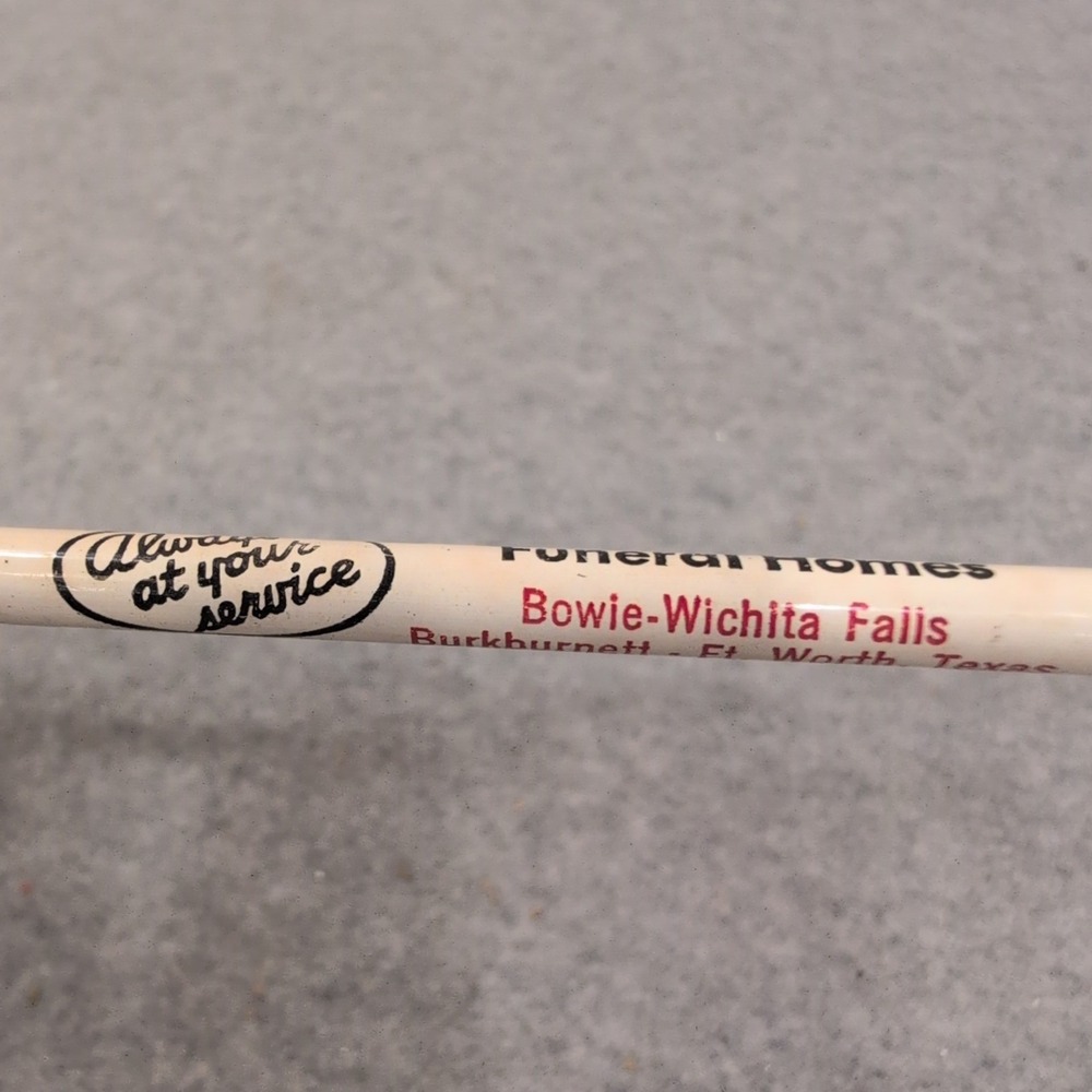 Vintage Owens & Brumley Funeral Homes Texas Advertising Pencil Wichita Falls - Picture 2 of 4